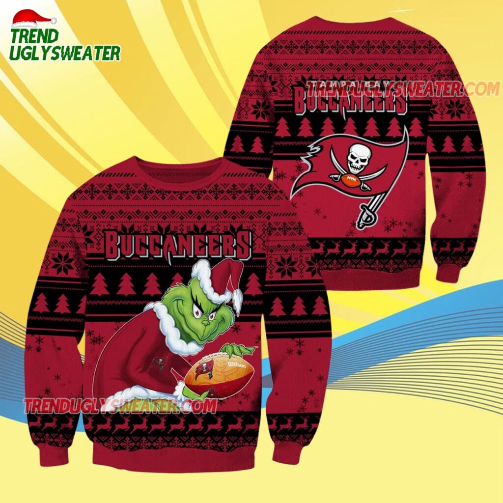 Tampa Bay Buccaneers Football Grinch Christmas Ugly Sweater 4