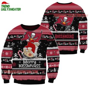 Tampa Bay Buccaneers Merrykissmyass Funny Santa Claus Christmas Ugly Sweater 1