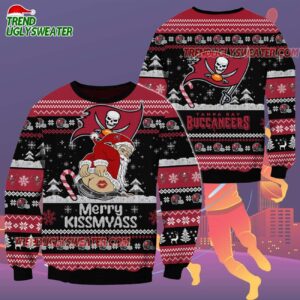 Tampa Bay Buccaneers Merrykissmyass Funny Santa Claus Christmas Ugly Sweater 2