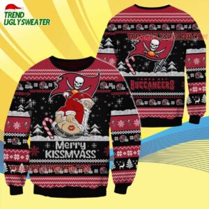 Tampa Bay Buccaneers Merrykissmyass Funny Santa Claus Christmas Ugly Sweater 4