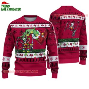 Tampa Bay Buccaneers Special Grinchs Hand Football Christmas Ugly Sweater 1