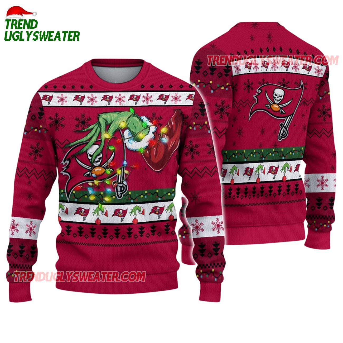 Tampa Bay Buccaneers Special Grinchs Hand Football Christmas Ugly Sweater Tampa Bay Buccaneers Special Grinchs Hand Football Christmas Ugly Sweater