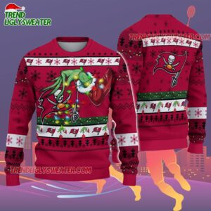 Tampa Bay Buccaneers Special Grinchs Hand Football Christmas Ugly Sweater 2