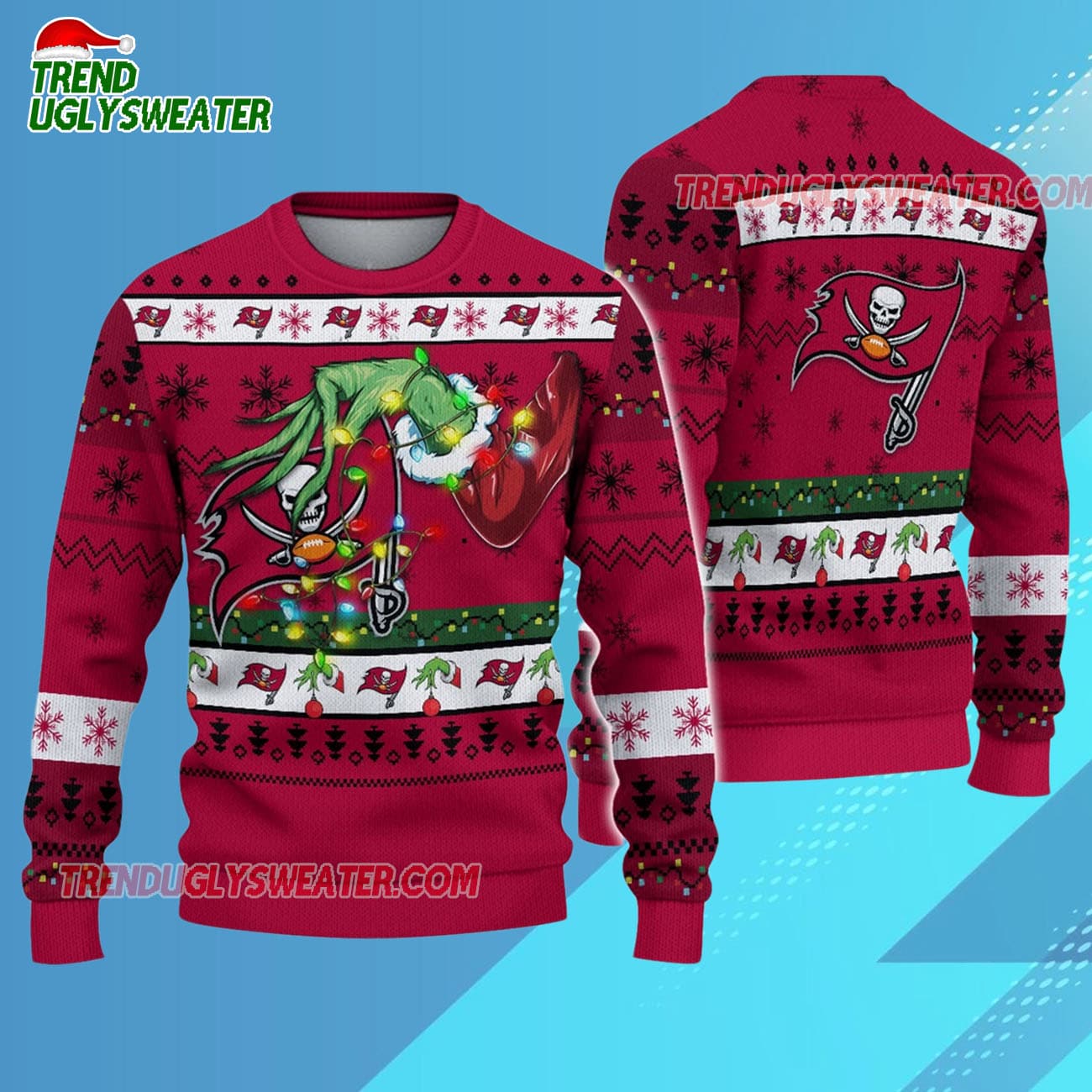 Tampa Bay Buccaneers Special Grinchs Hand Football Christmas Ugly Sweater Tampa Bay Buccaneers Special Grinchs Hand Football Christmas Ugly Sweater