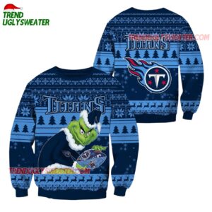 Tennessee Titans Football Grinch Christmas Ugly Sweater 1