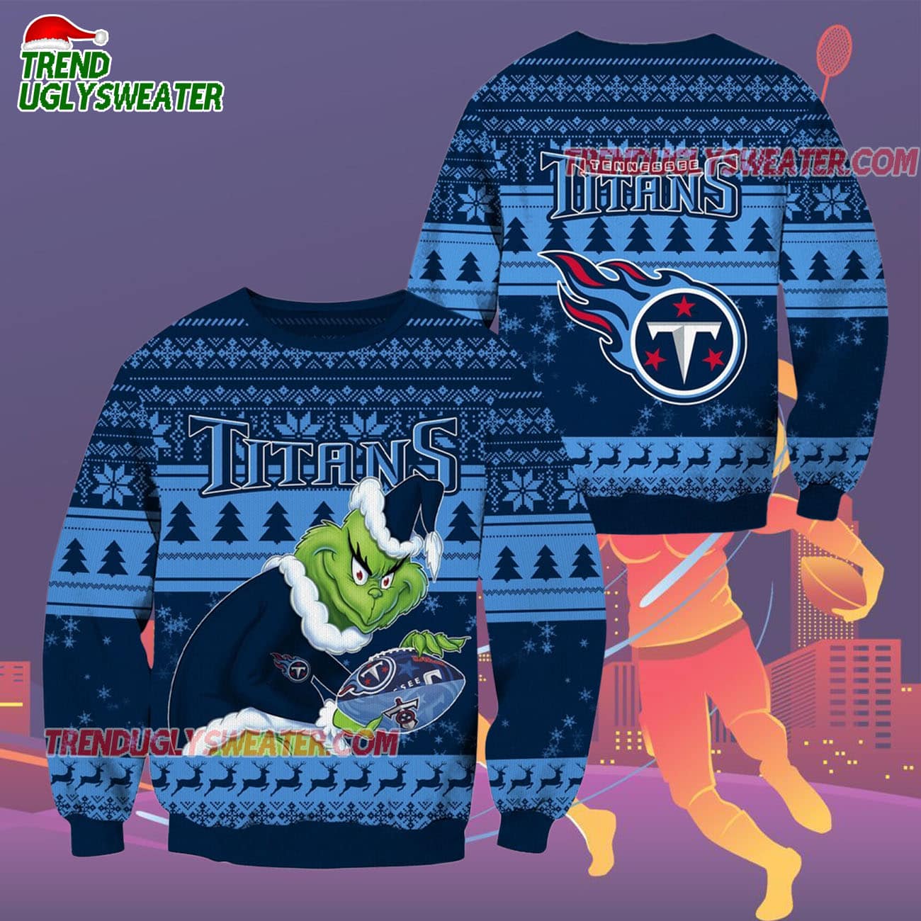 Tennessee Titans Football Grinch Christmas Ugly Sweater Tennessee Titans Football Grinch Christmas Ugly Sweater