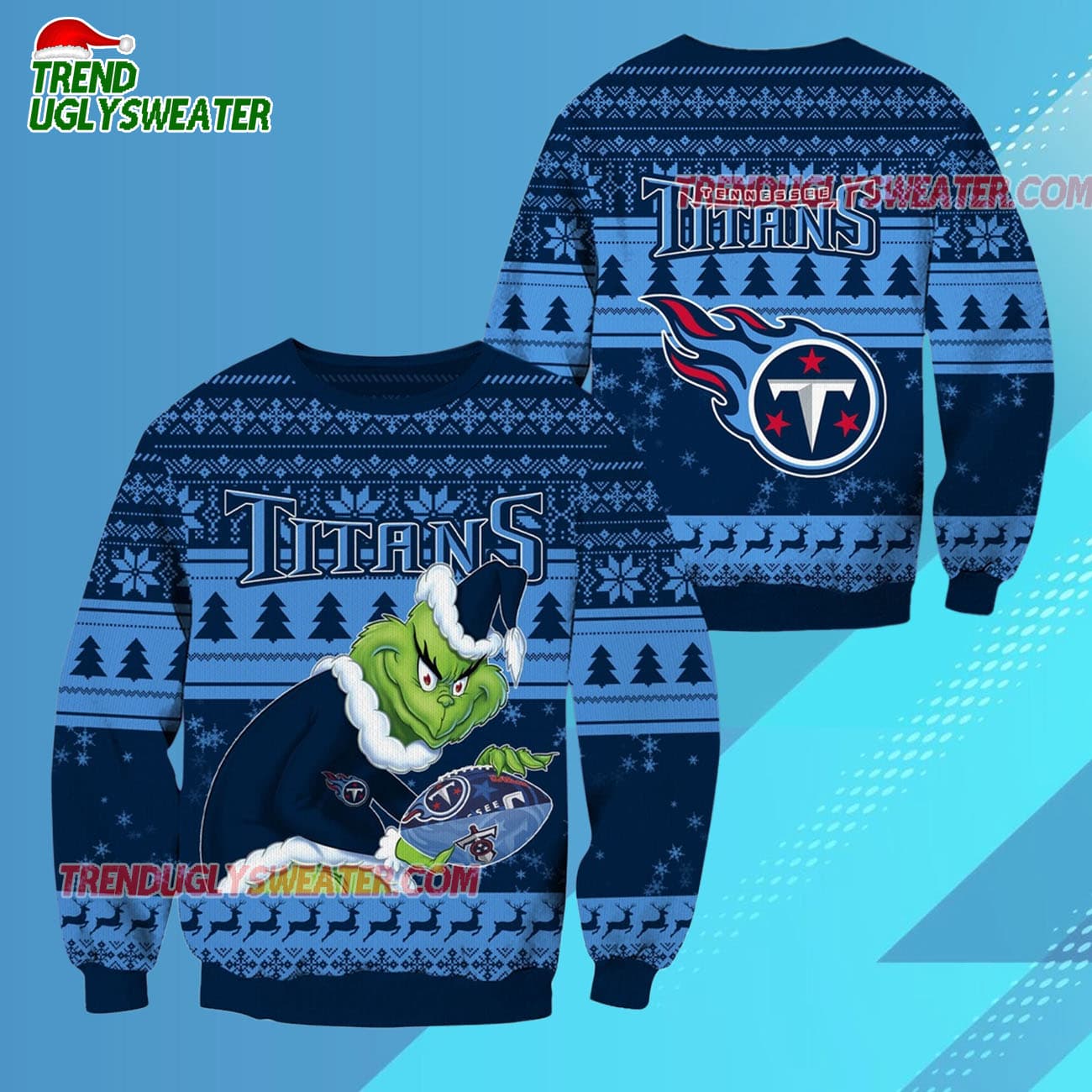 Tennessee Titans Football Grinch Christmas Ugly Sweater Tennessee Titans Football Grinch Christmas Ugly Sweater