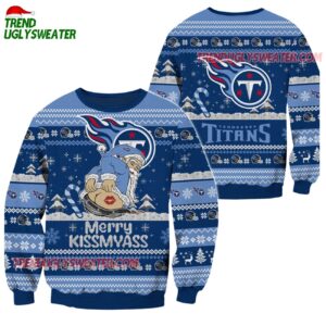 Tennessee Titans Merrykissmyass Funny Santa Claus Christmas Ugly Sweater 1