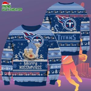 Tennessee Titans Merrykissmyass Funny Santa Claus Christmas Ugly Sweater 2