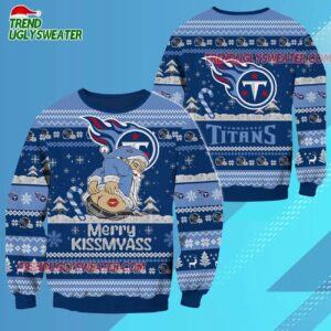 Tennessee Titans Merrykissmyass Funny Santa Claus Christmas Ugly Sweater 3