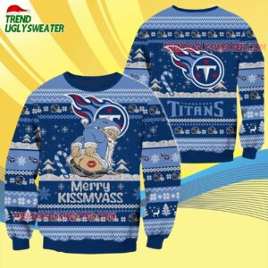 Tennessee Titans Merrykissmyass Funny Santa Claus Christmas Ugly Sweater 4