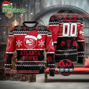 NBA Atlanta Hawks Santa Dunk Ugly Christmas Sweater