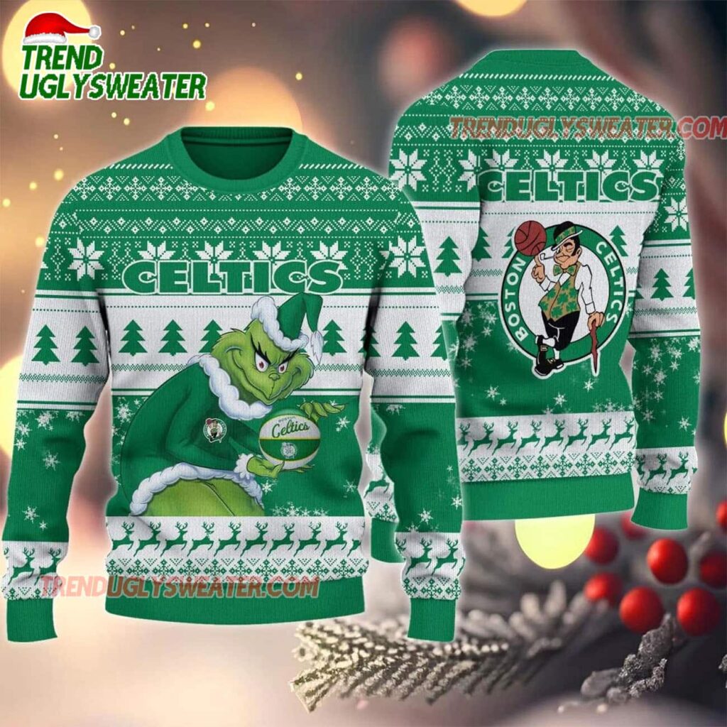 NBA Boston Celtics Grinch Stolen Ugly Christmas Sweater