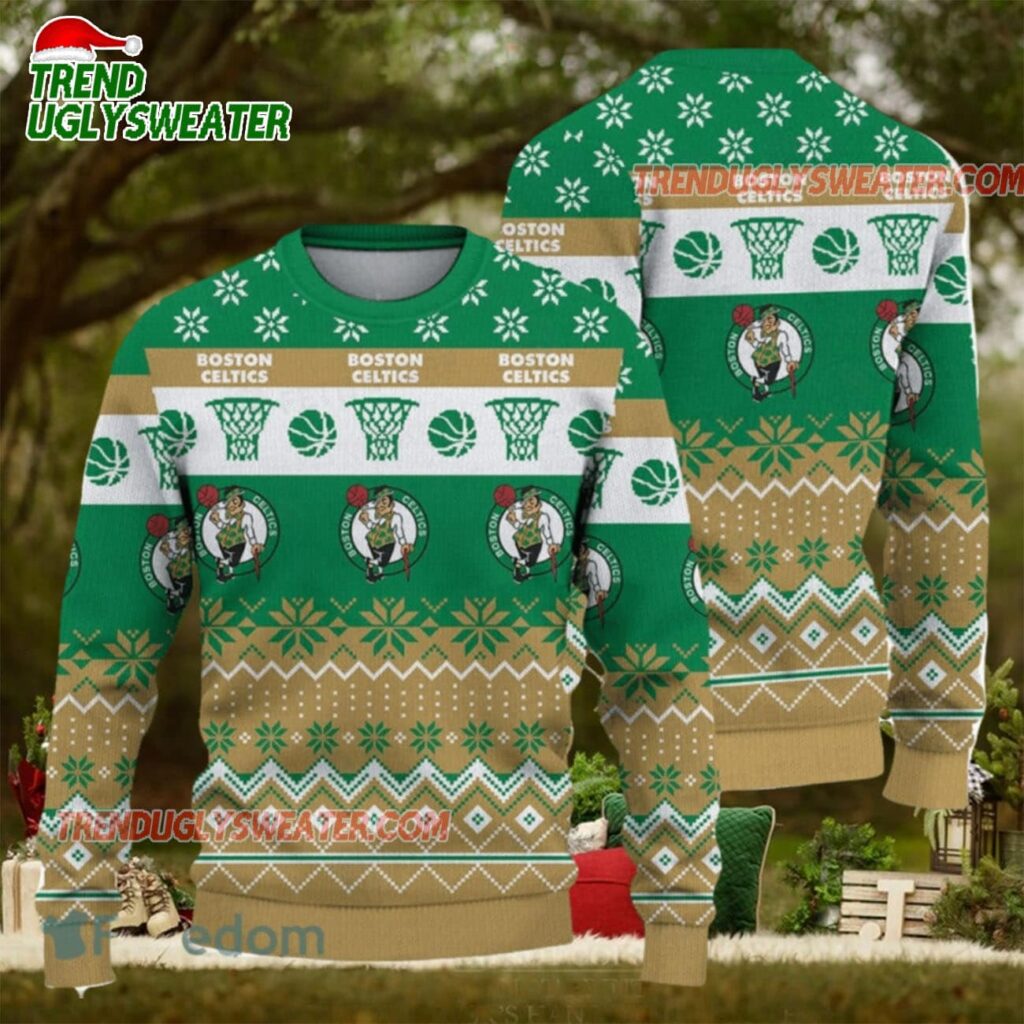 NBA Boston Celtics Holiday Hoop Dreams Ugly Christmas Sweater