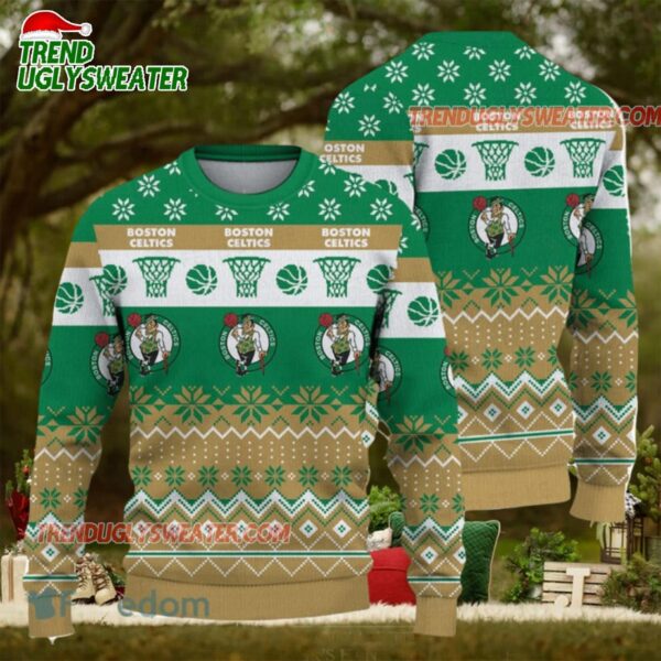 NBA Boston Celtics Holiday Hoop Dreams Ugly Christmas Sweater
