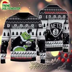 NBA Brooklyn Nets Grinch Stolen Ugly Christmas Sweater