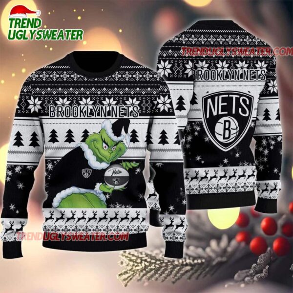 NBA Brooklyn Nets Grinch Stolen Ugly Christmas Sweater