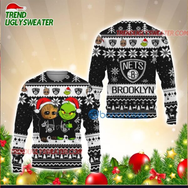 NBA Brooklyn Nets Holiday Heroes Ugly Christmas Sweater