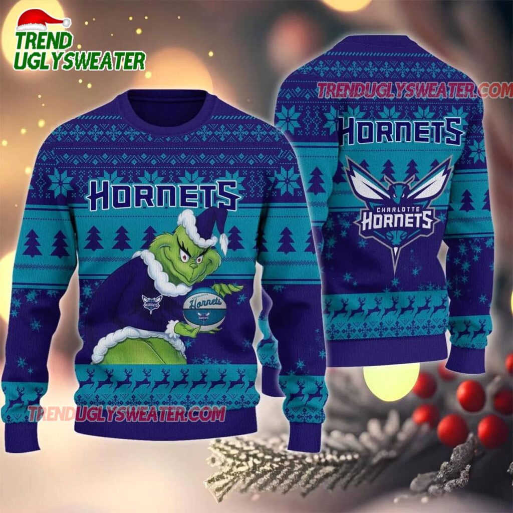NBA Charlotte Hornets Grinch Stolen Ugly Christmas Sweater