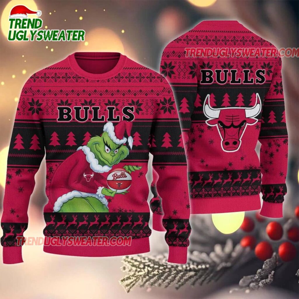 NBA Chicago Bulls Grinch Stolen Ugly Christmas Sweater