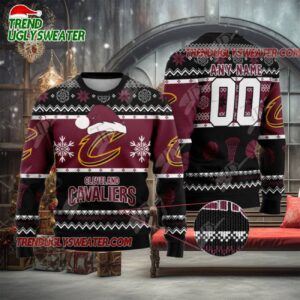 NBA Cleveland Cavaliers Snowy Court Clash Ugly Christmas Sweater