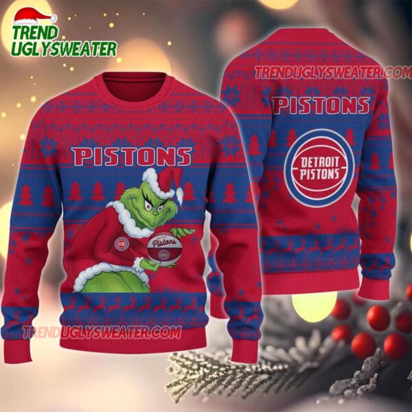 NBA Detroit Pistons Grinch Stolen Ugly Christmas Sweater