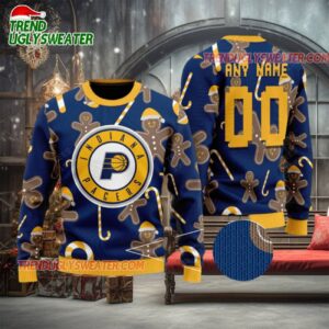 NBA Indiana Pacers Gingerbread Court Ugly Christmas Sweater