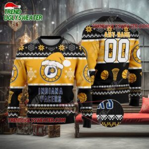 NBA Indiana Pacers Snowy Hoops Holiday Ugly Christmas Sweater