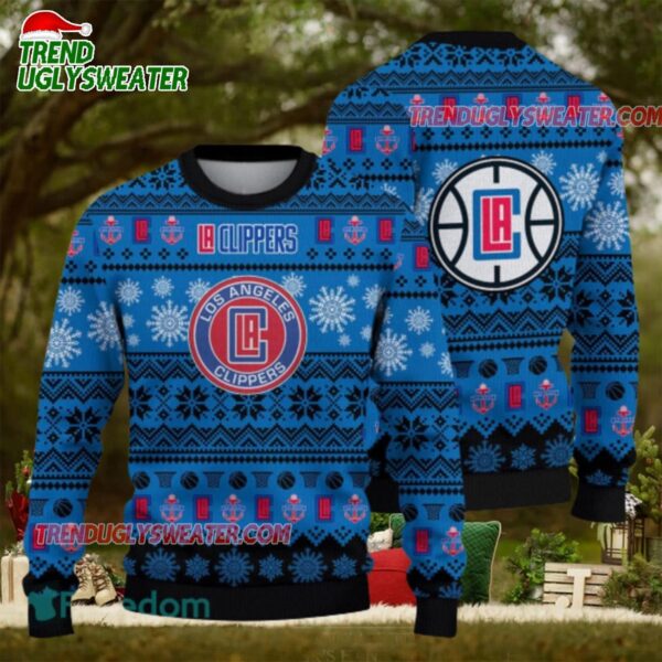 NBA La Clippers Festive Courtside Ugly Christmas Sweater