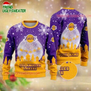 NBA Los Angeles Lakers Moonlit Court Ugly Christmas Sweater