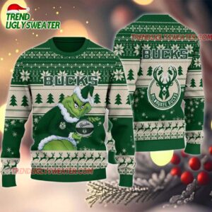 NBA Milwaukee Bucks Grinch Stolen Ugly Christmas Sweater