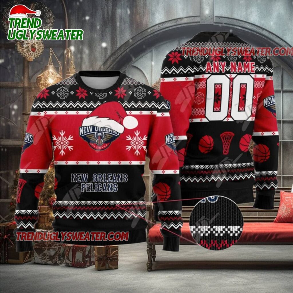 NBA New Orleans Pelicans Snowy Howl Ugly Christmas Sweater