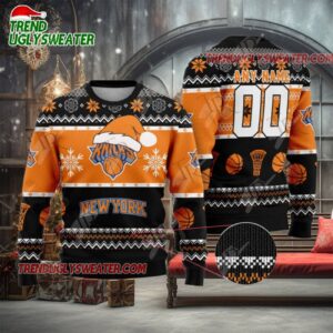 NBA New York Knicks Festive Slam Dunk Ugly Christmas Sweater