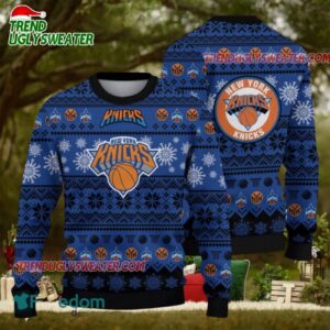 NBA New York Knicks Frosty Basketball Ugly Christmas Sweater