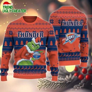 NBA Oklahoma City Thunder Grinch Stolen Ugly Christmas Sweater