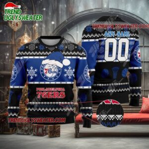 NBA Philadelphia 76ers Festive Snowfall Ugly Christmas Sweater