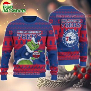 NBA Philadelphia 76ers Grinch Stolen Ugly Christmas Sweater