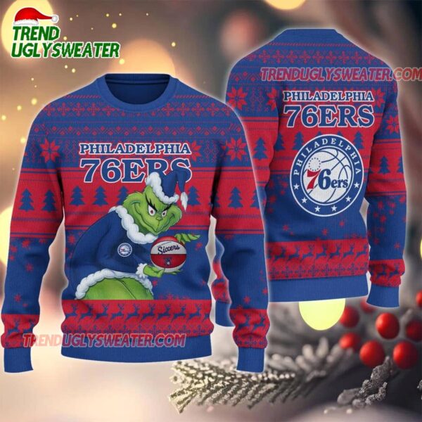 NBA Philadelphia 76ers Grinch Stolen Ugly Christmas Sweater
