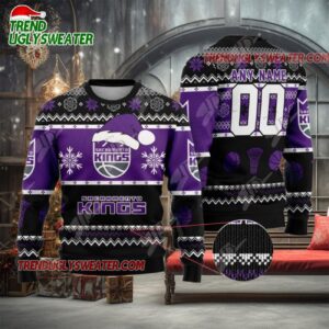 NBA Sacramento Kings Snowy Hoops Ugly Christmas Sweater