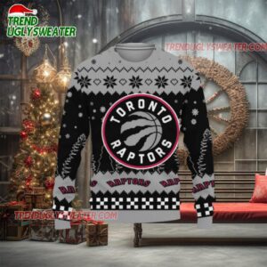 NBA Toronto Raptors Snowflake Pattern Ugly Christmas Sweater