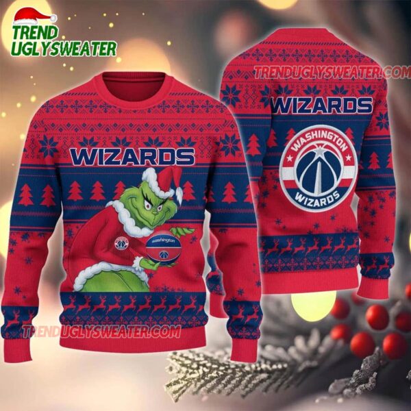 NBA Washington Wizards Grinch Stolen Ugly Christmas Sweater