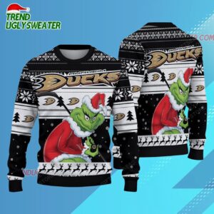 NHL Anaheim Ducks Ugly Sweater Grinch Christmas Sweater