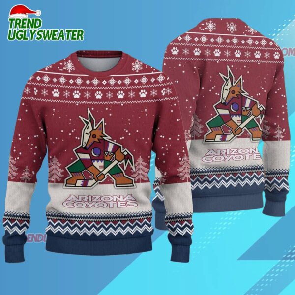 NHL Arizona Coyotes Hockey Team Design New Ugly Christmas Sweater