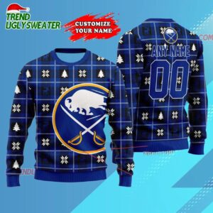 NHL Buffalo Sabres Personalized Snow Tree Ugly Christmas Sweater