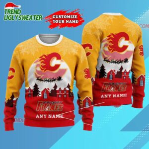 NHL Calgary Flames Hockey New Design Litmited Christmas Ugly Sweater