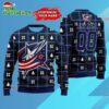 NHL Columbus Blue Jackets Personalized Snow Tree Ugly Christmas Sweater