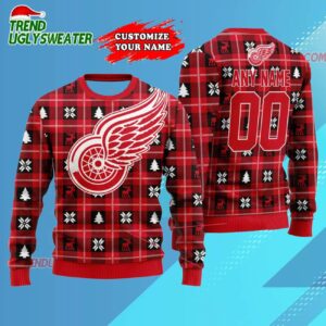 NHL Detroit Red Wings Personalized Snow Tree Ugly Christmas Sweater