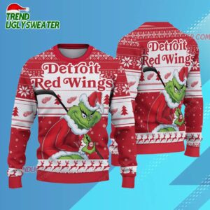 NHL Detroit Red Wings Ugly Sweater Grinch Christmas Sweater