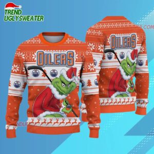 NHL Edmonton Oilers Ugly Sweater Grinch Christmas Sweater