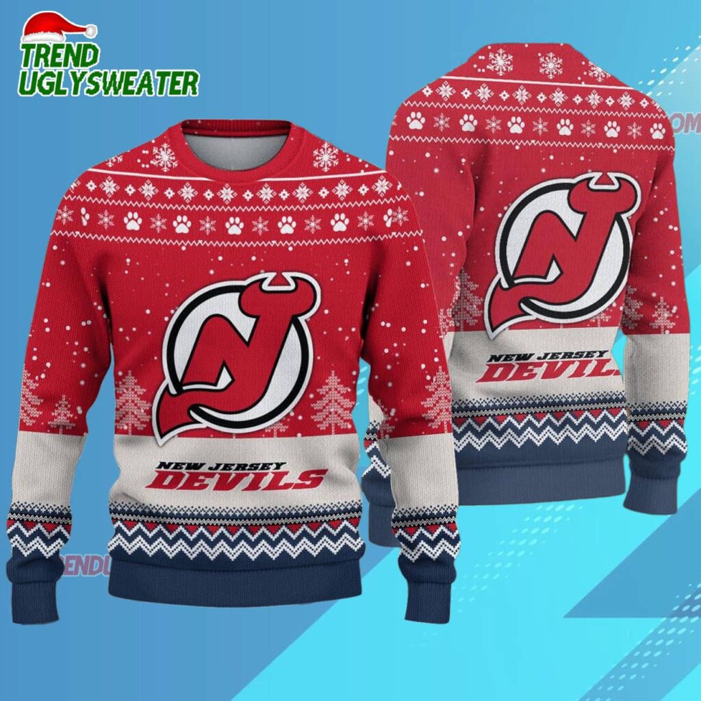 NHL New Jersey Devils Hockey Team Design New Ugly Christmas Sweater